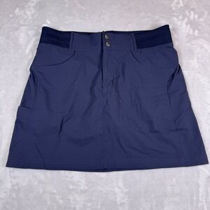 Title Nine Womens Navy Blue Performance Hiking Skort Pockets Size 12 Golf Tennis